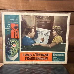 Vintage horror movie  poster / advertisement / I was a teenage Frankenstein